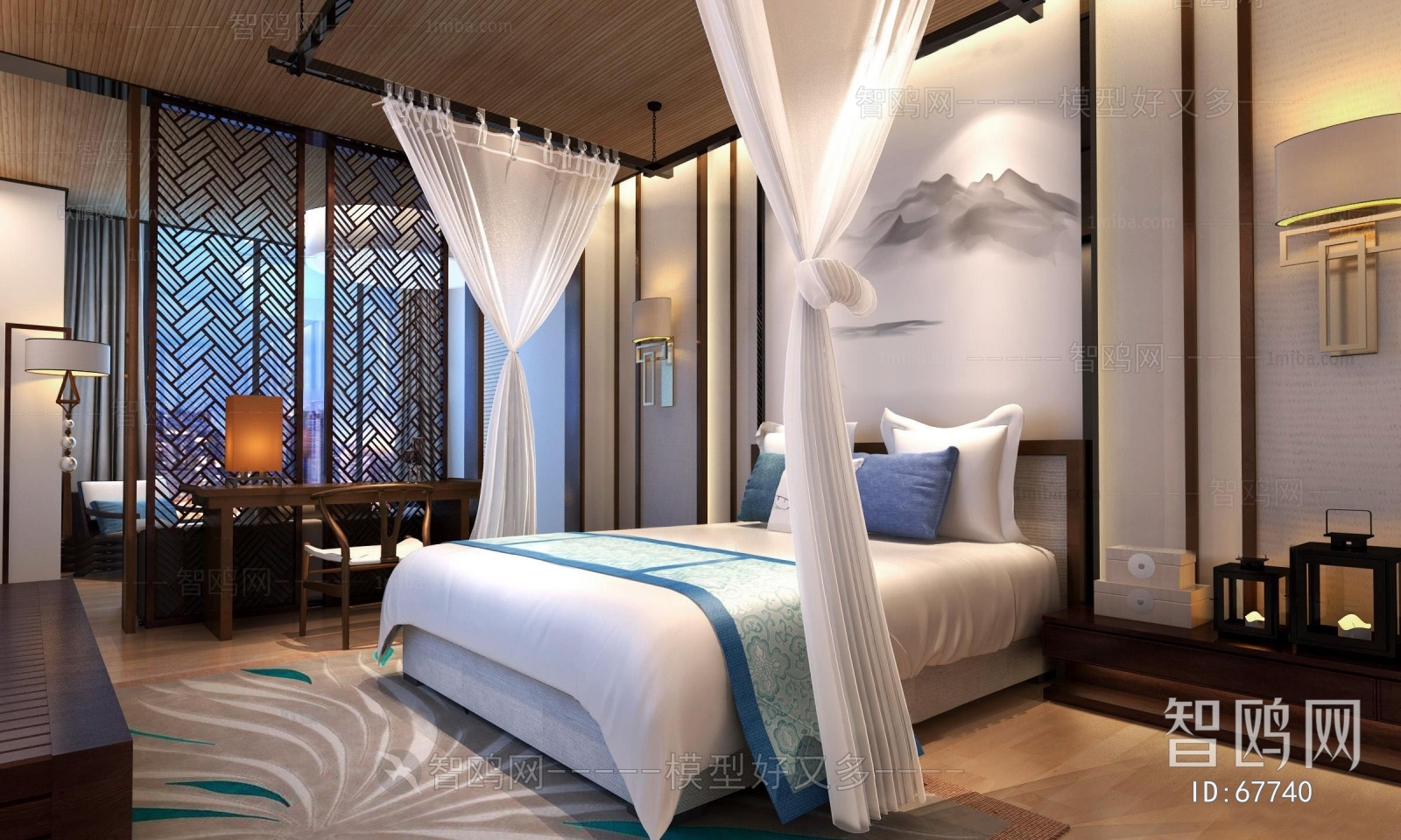 New Chinese Style Bedroom