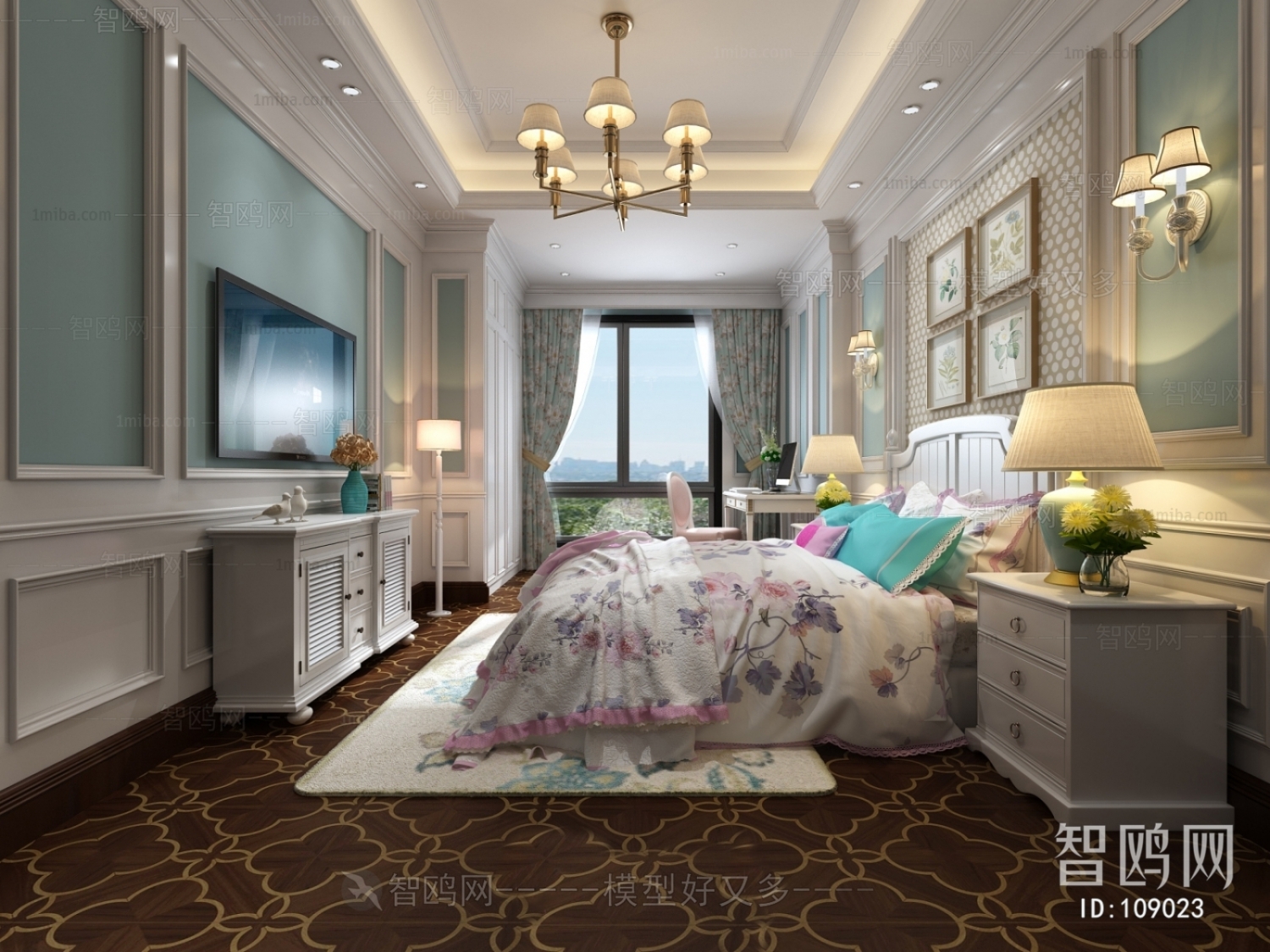 American Style Idyllic Style Bedroom