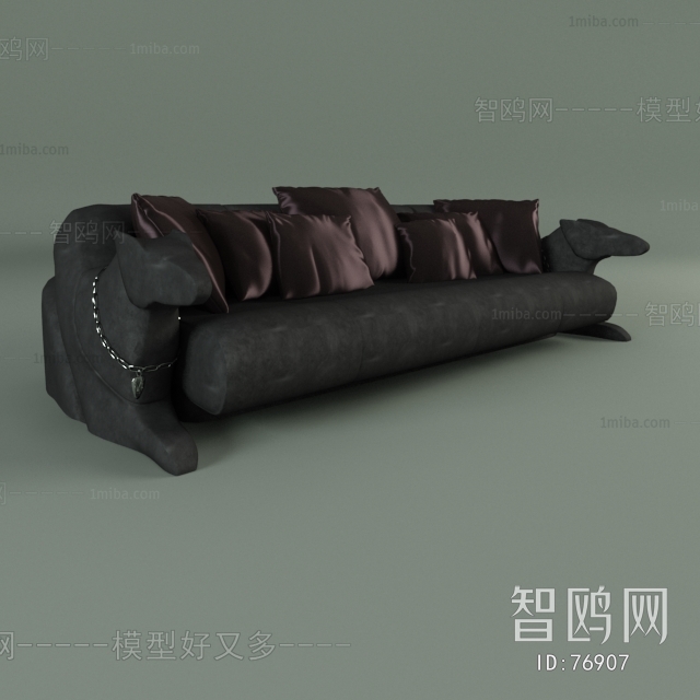 Industrial Style Three-seat Sofa