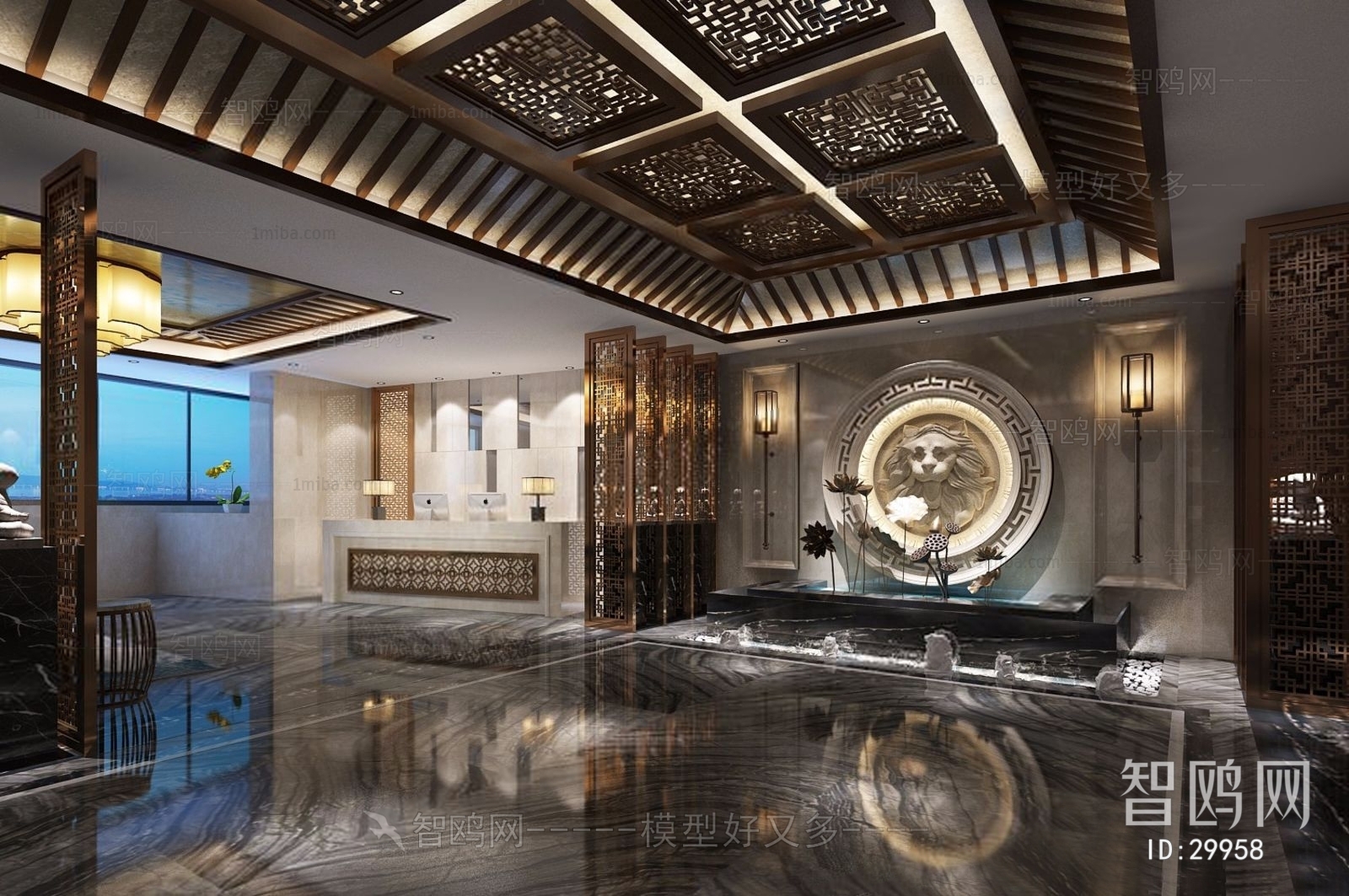 New Chinese Style Lobby Hall