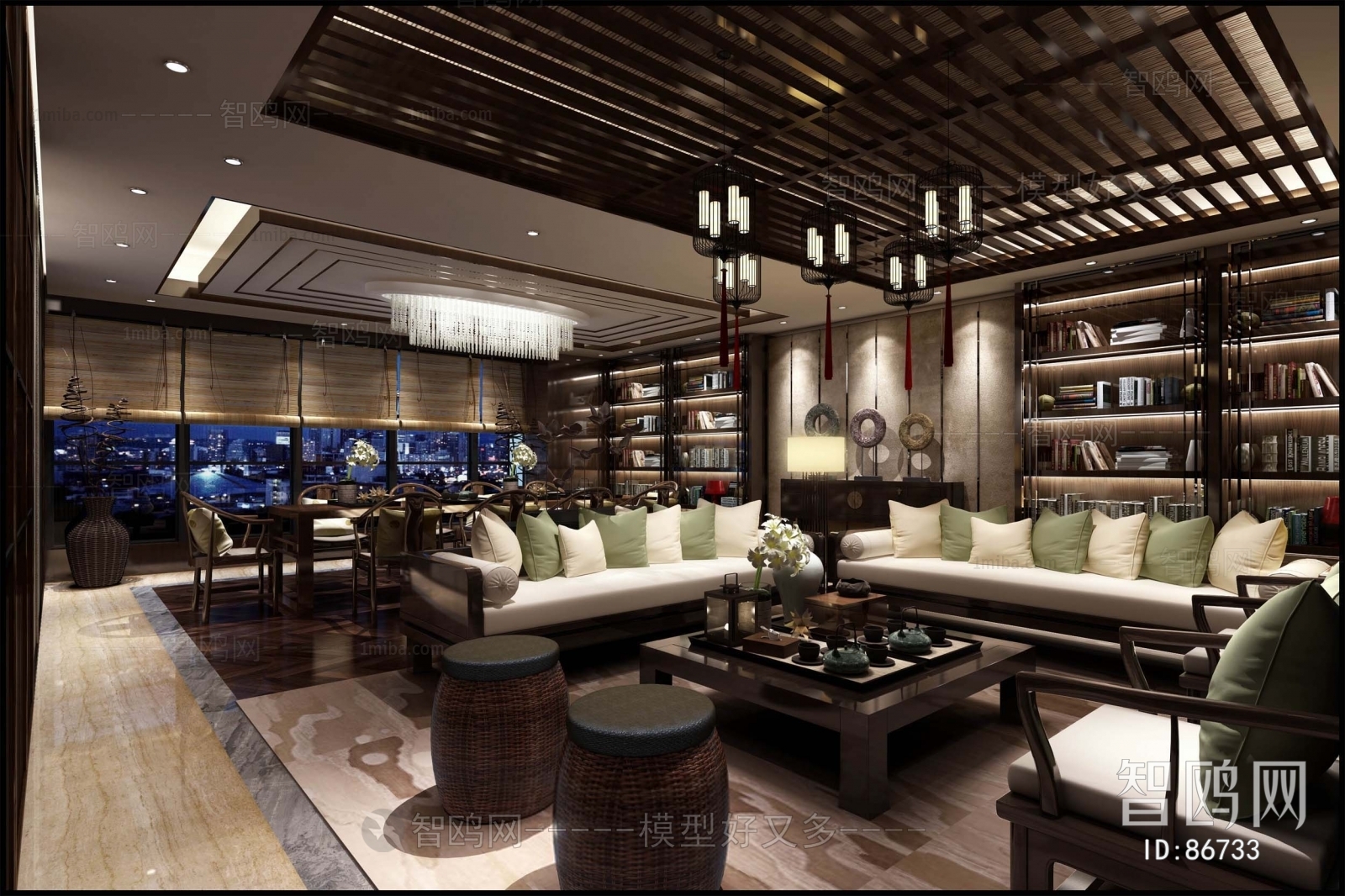 New Chinese Style A Living Room