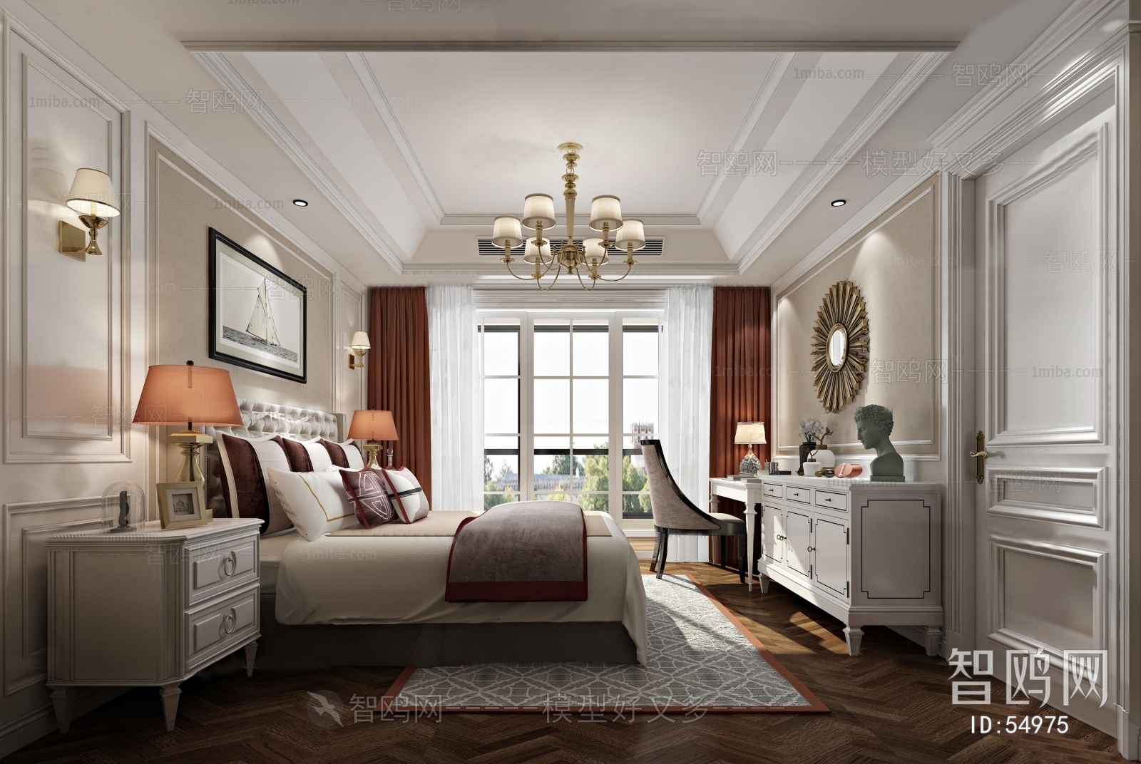 Simple European Style Bedroom