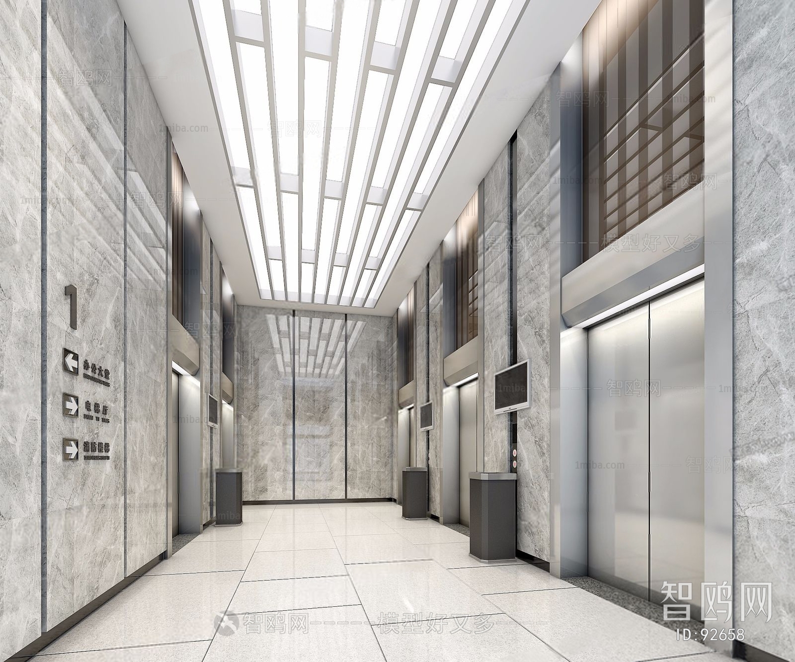 Modern Office Elevator Hall