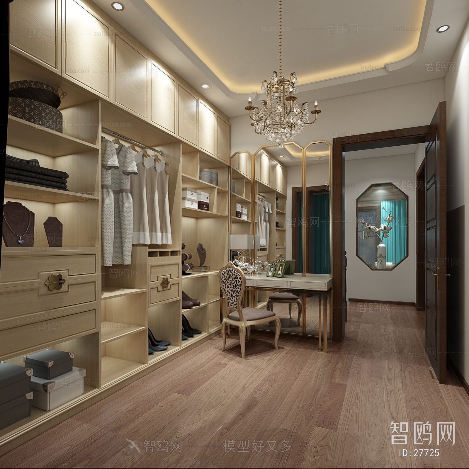 New Chinese Style Clothes Storage Area