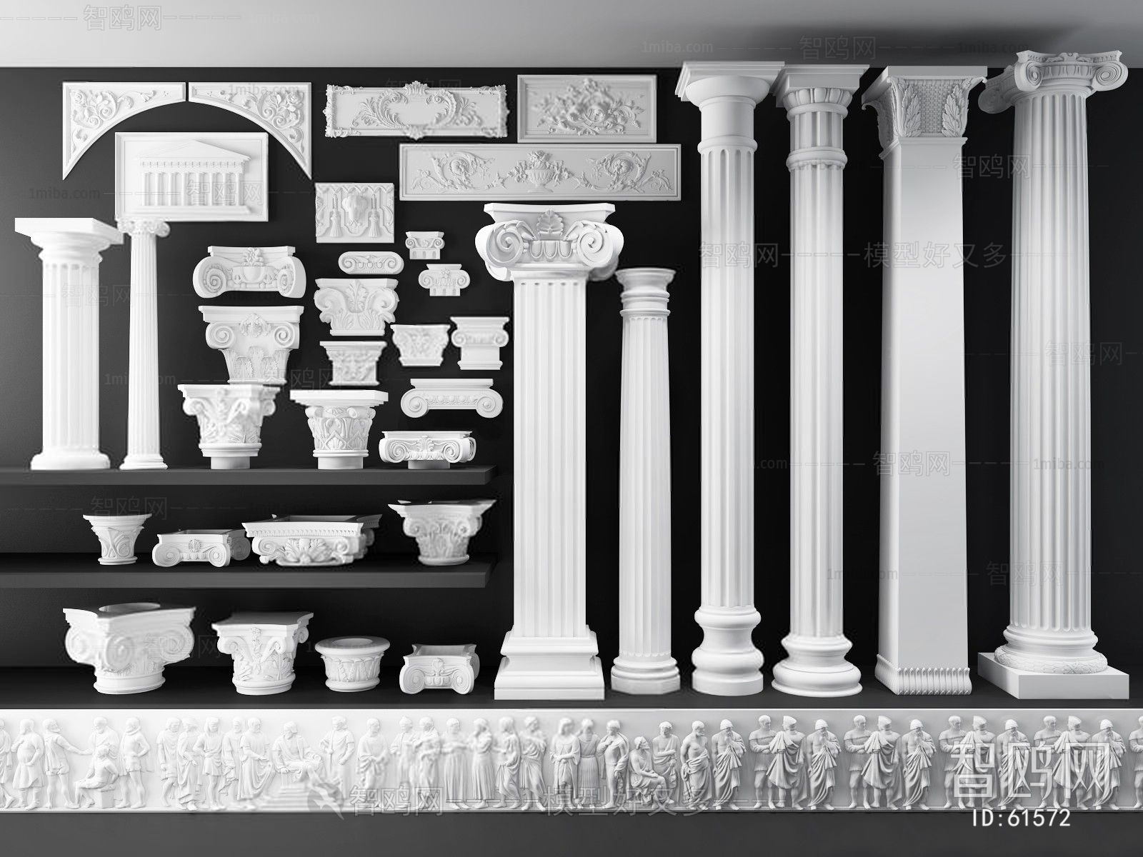欧式风格餐厅罗马柱效果图 – 设计本装修效果图