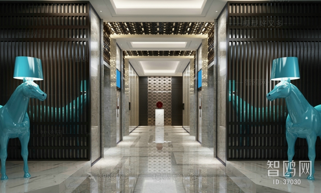 New Chinese Style Corridor Elevator Hall