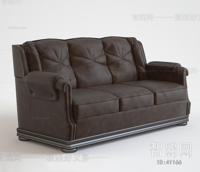 Simple European Style Three-seat Sofa