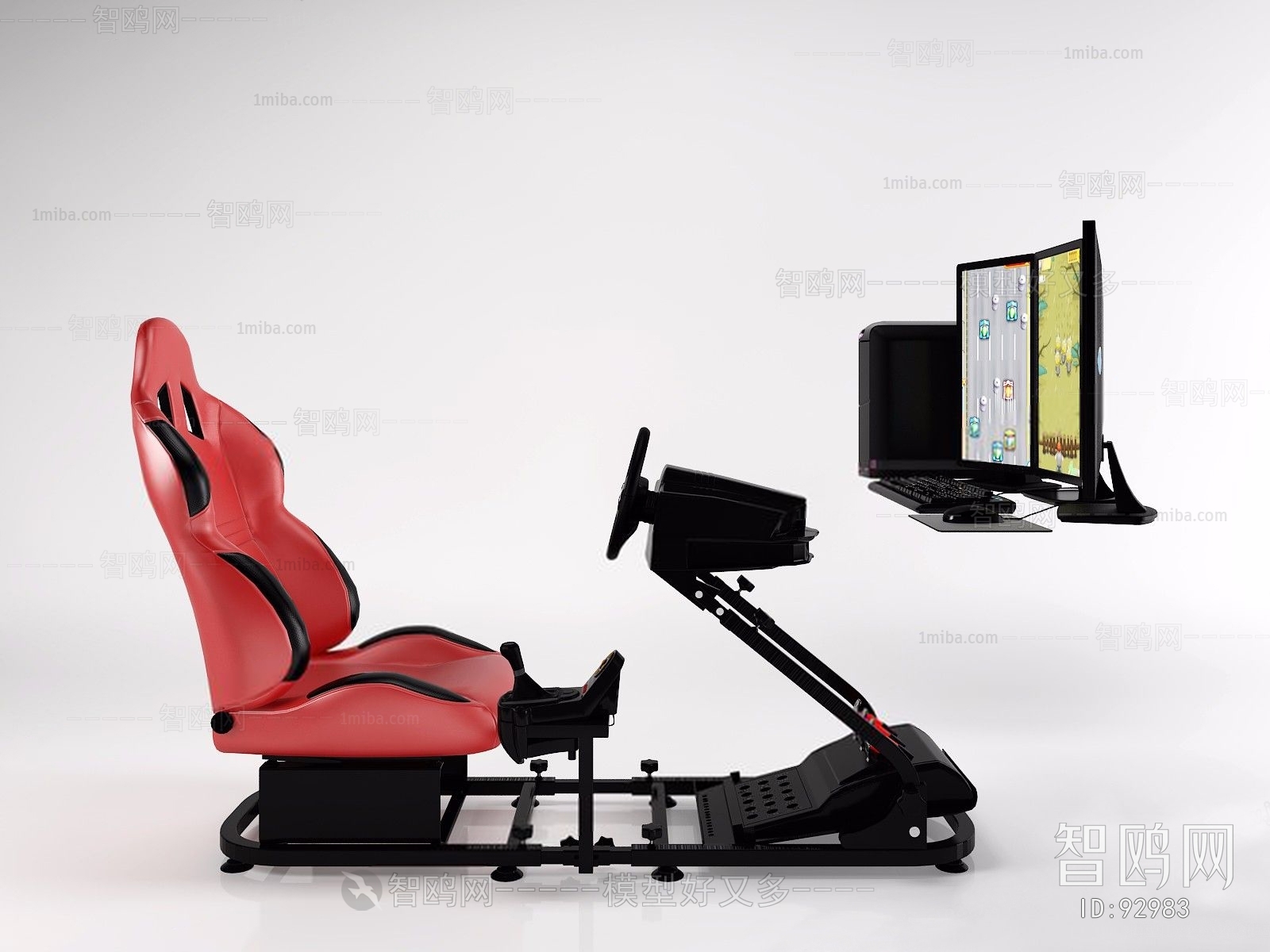 现代体娱游戏公用椅3D模型下载