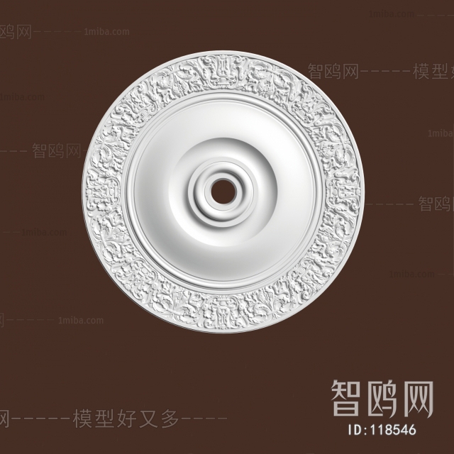 European Style Plaster Carved Top Plate