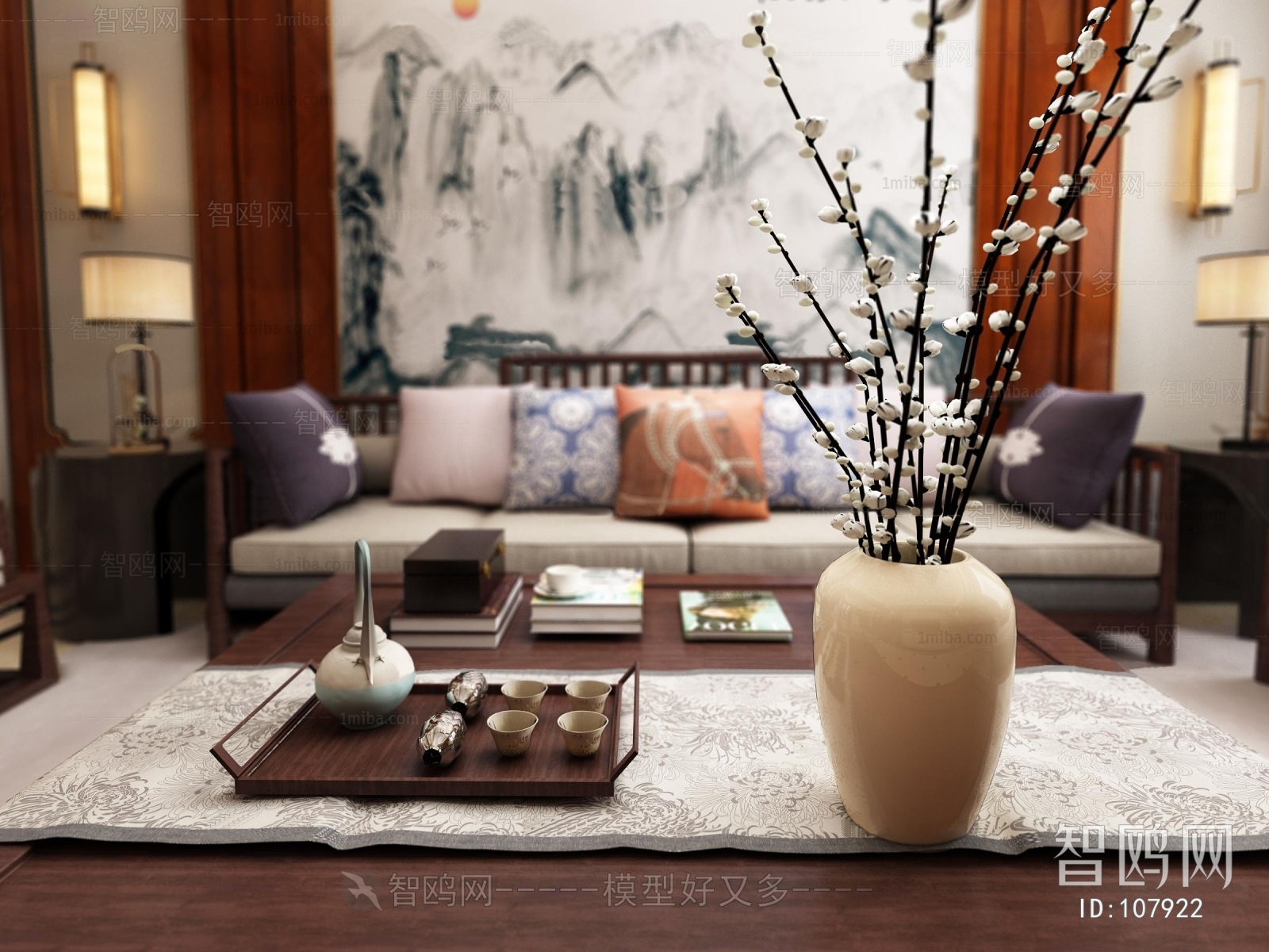 New Chinese Style A Living Room