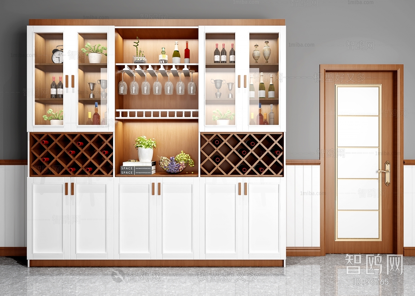 Modern Nordic Style Wine Cabinet