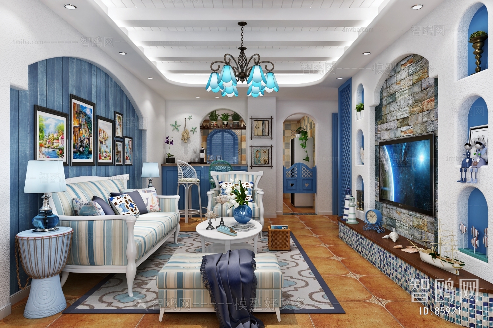 Mediterranean Style A Living Room