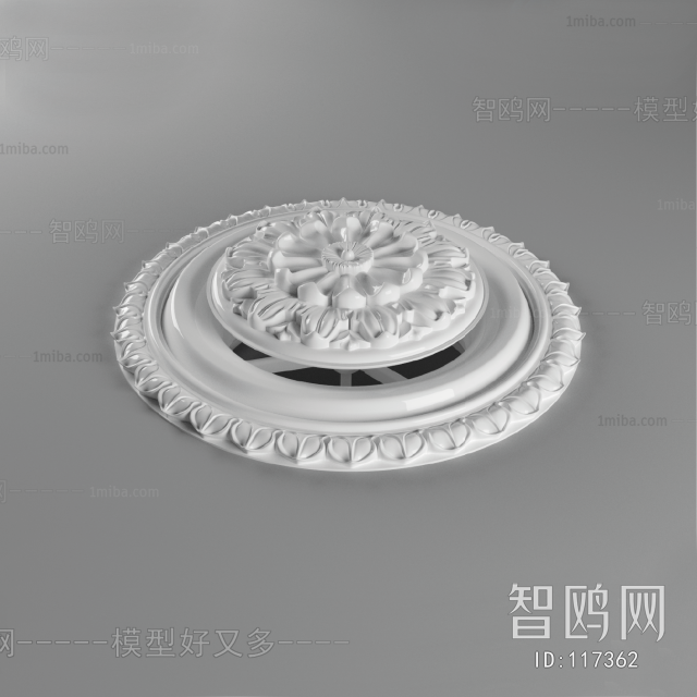 European Style Plaster Carved Top Plate