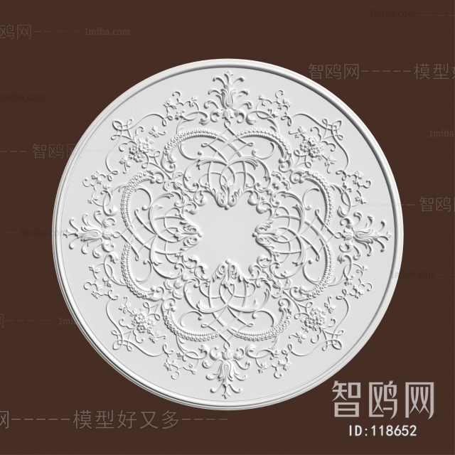 European Style Plaster Carved Top Plate