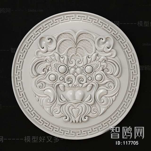 European Style Plaster Carved Top Plate