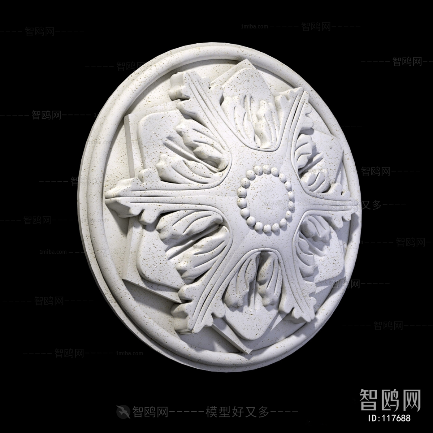 European Style Plaster Carved Top Plate