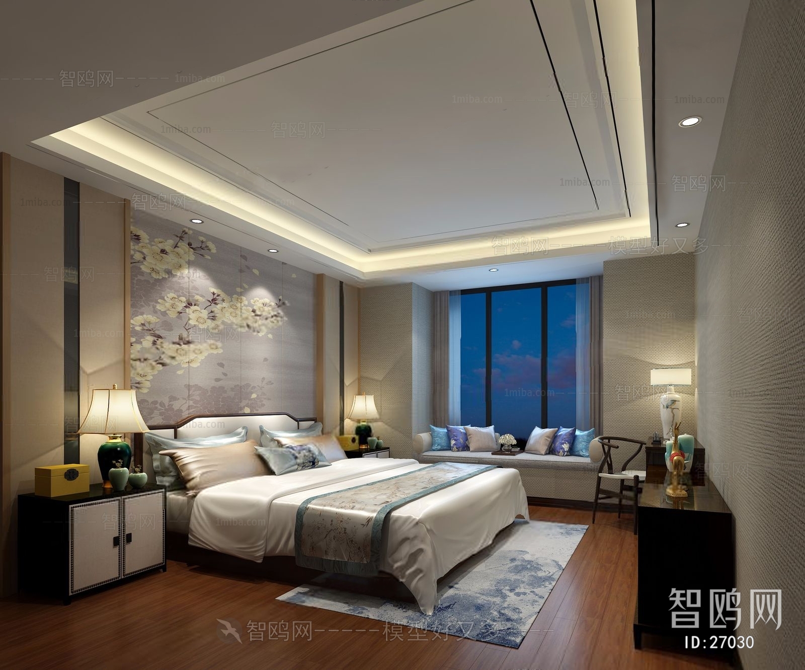 New Chinese Style Bedroom