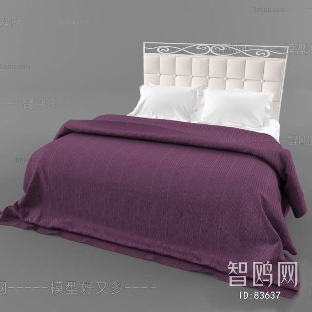 Simple European Style Double Bed