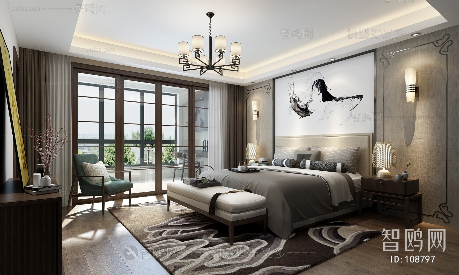 New Chinese Style Bedroom