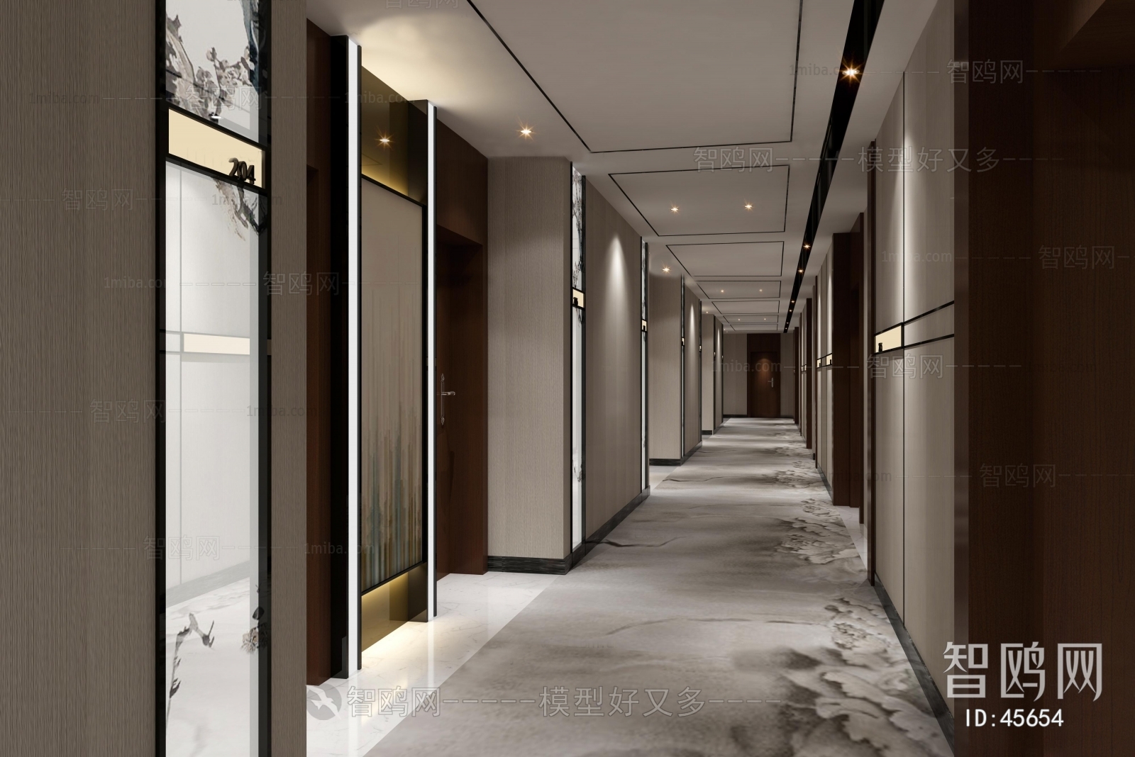 New Chinese Style Corridor Elevator Hall