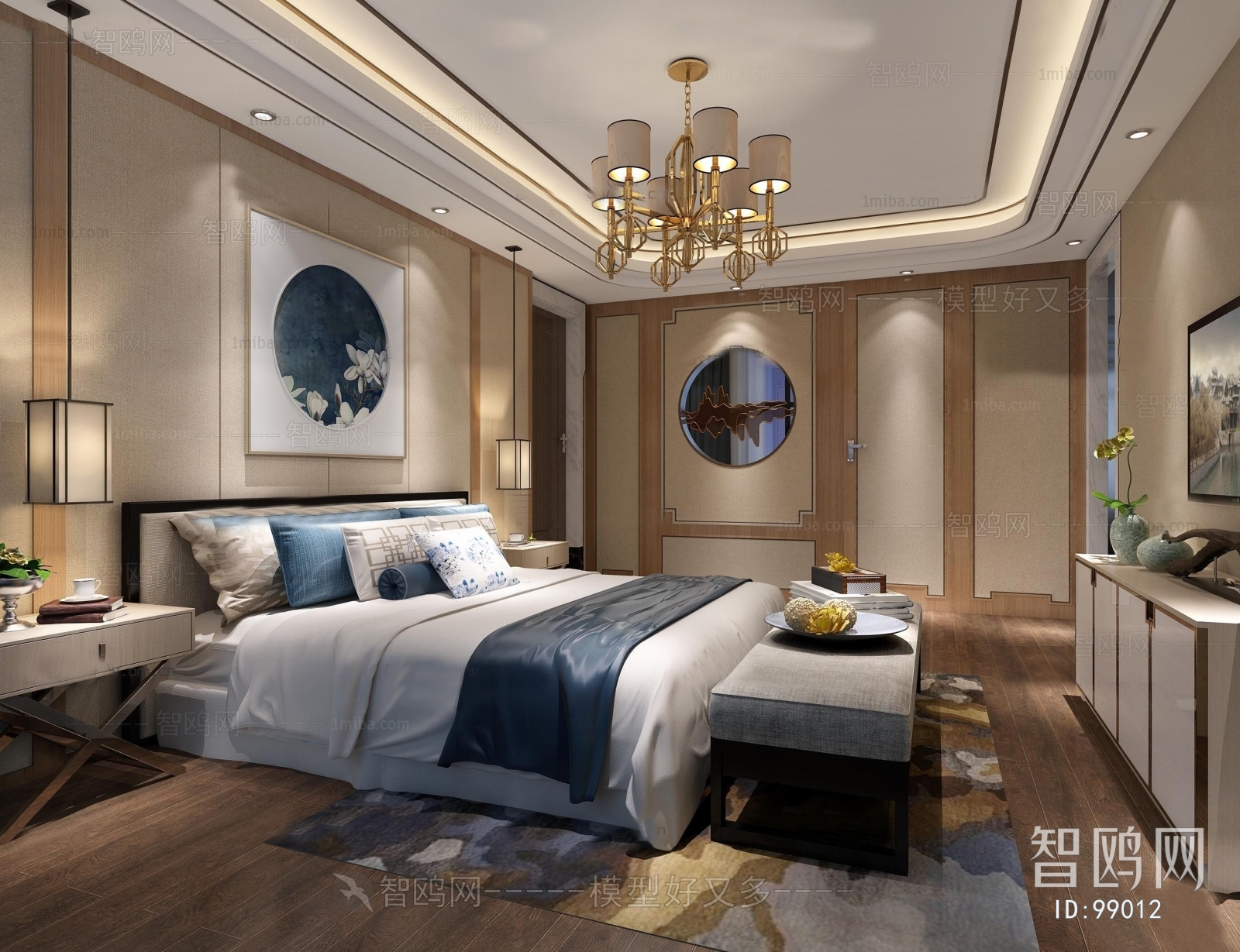 New Chinese Style Bedroom