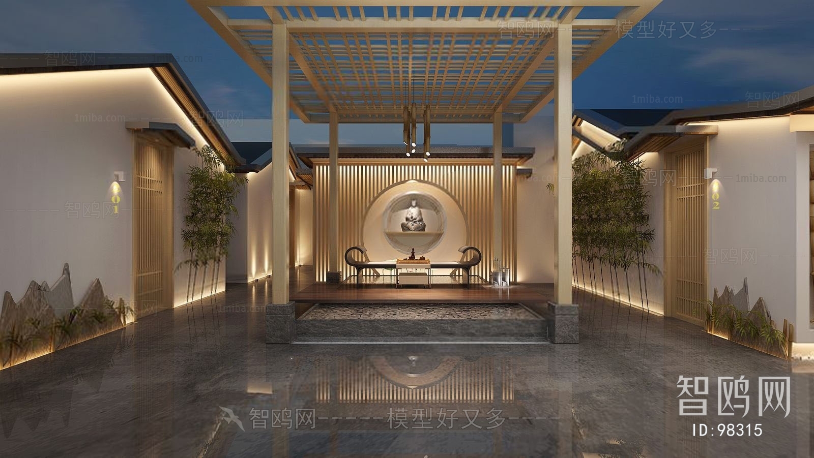 New Chinese Style Courtyard/landscape