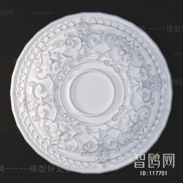 European Style Plaster Carved Top Plate