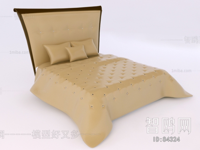 Simple European Style Double Bed