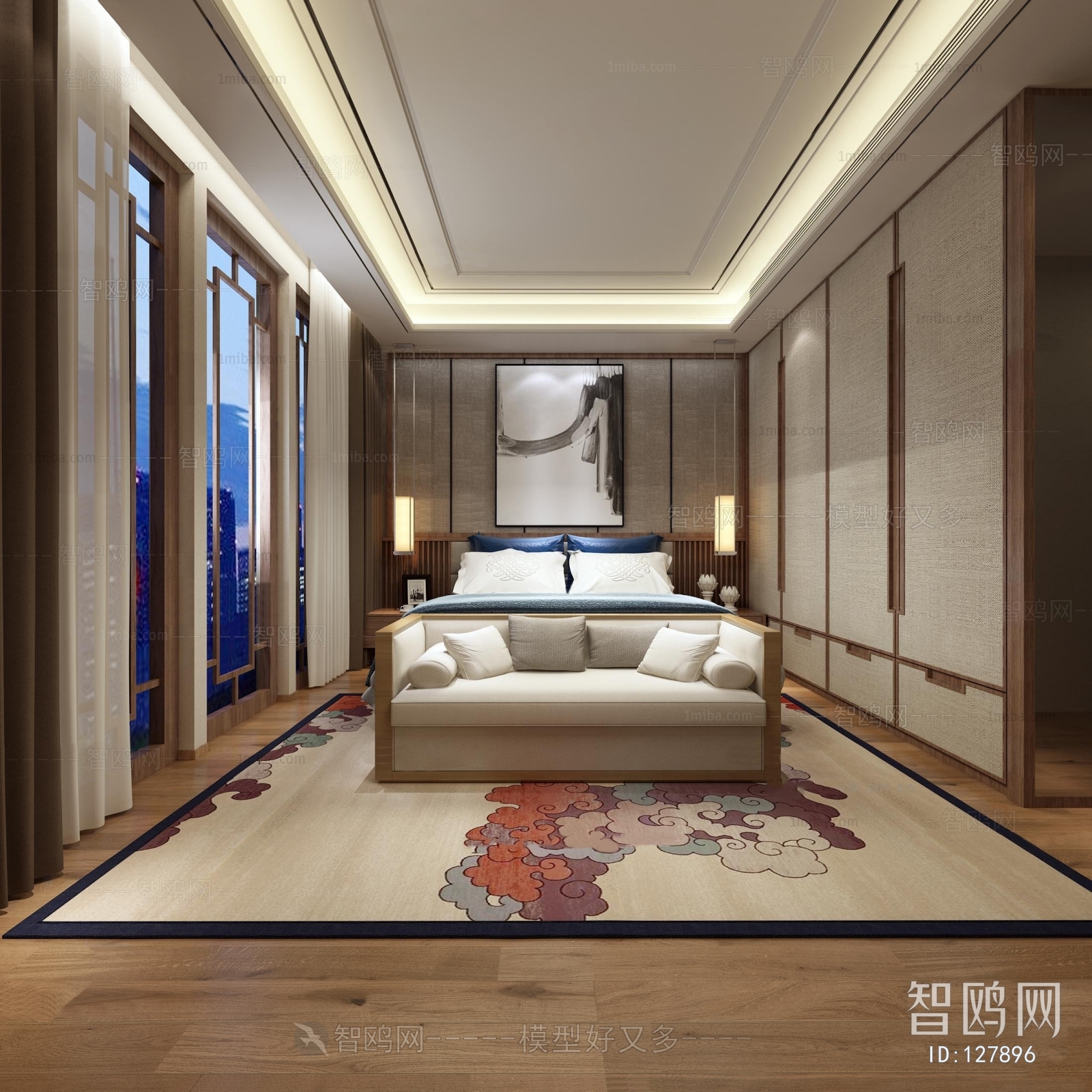 New Chinese Style Bedroom