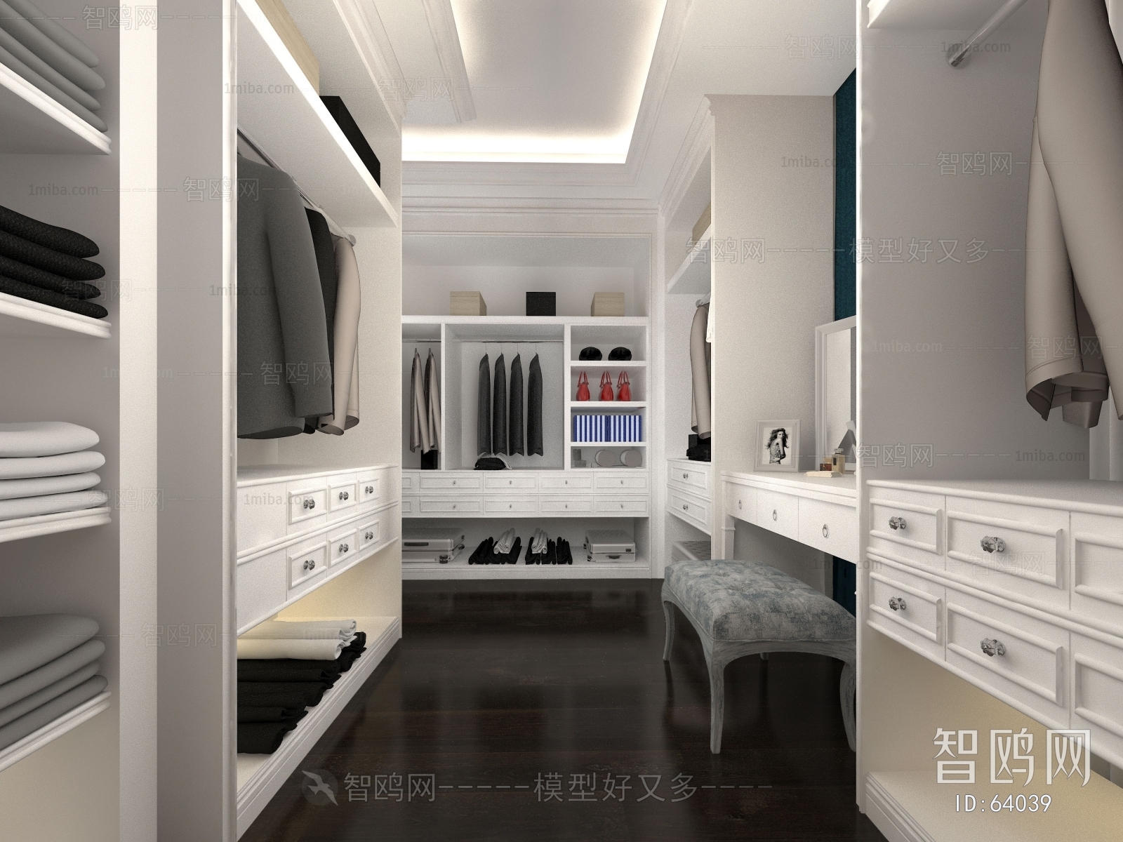 Simple European Style Clothes Storage Area