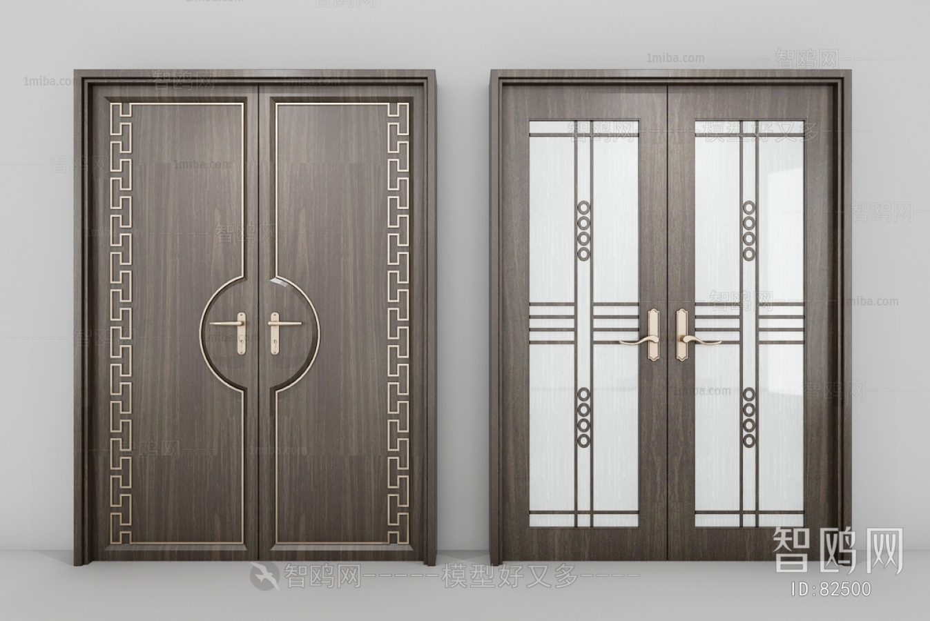 New Chinese Style Solid Wood Door