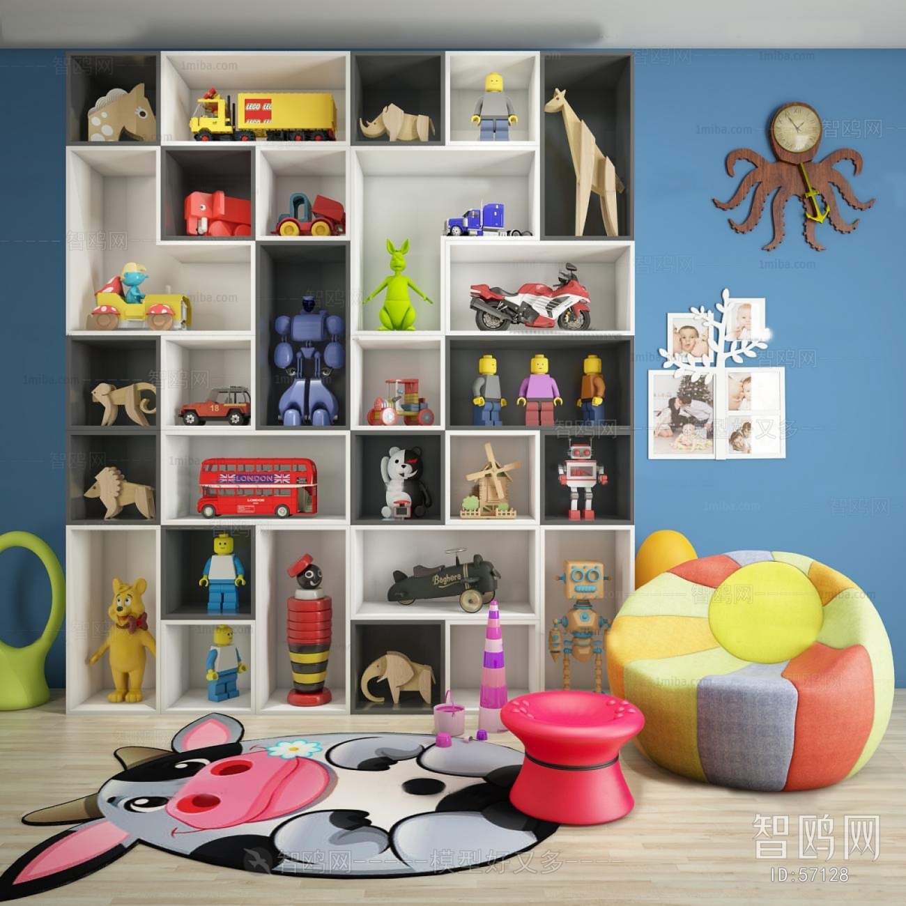 现代儿童玩具装饰柜