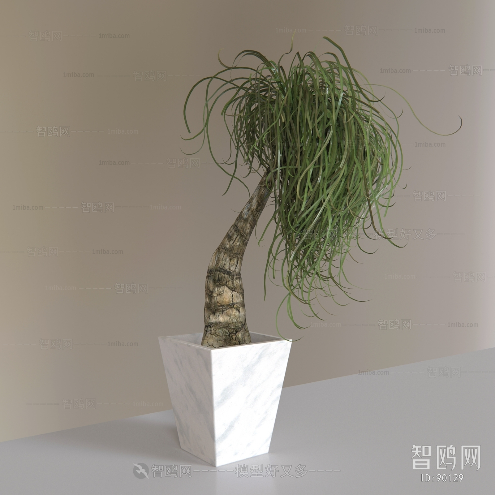 Modern Potted Green Plant