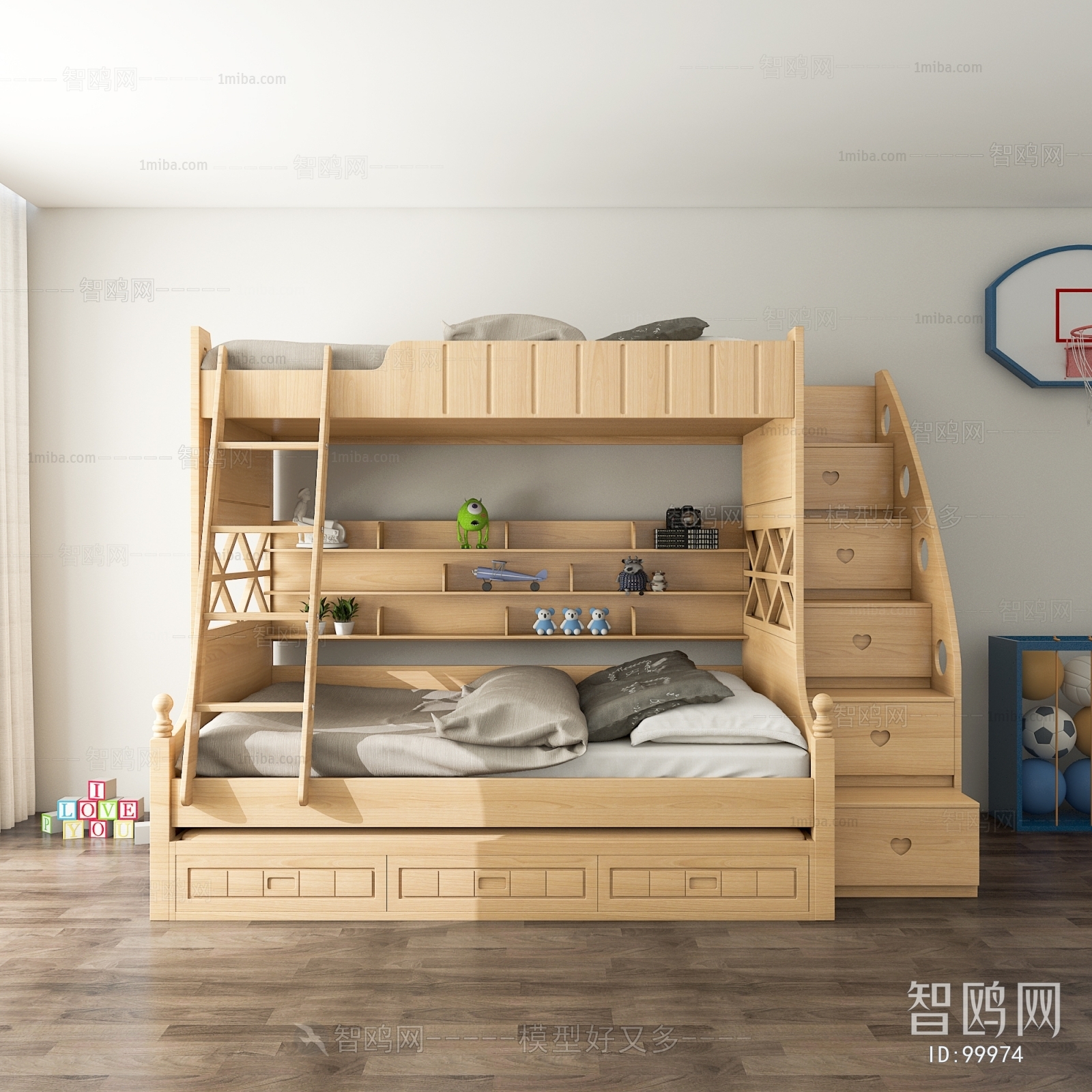 Simple European Style Bunk Bed