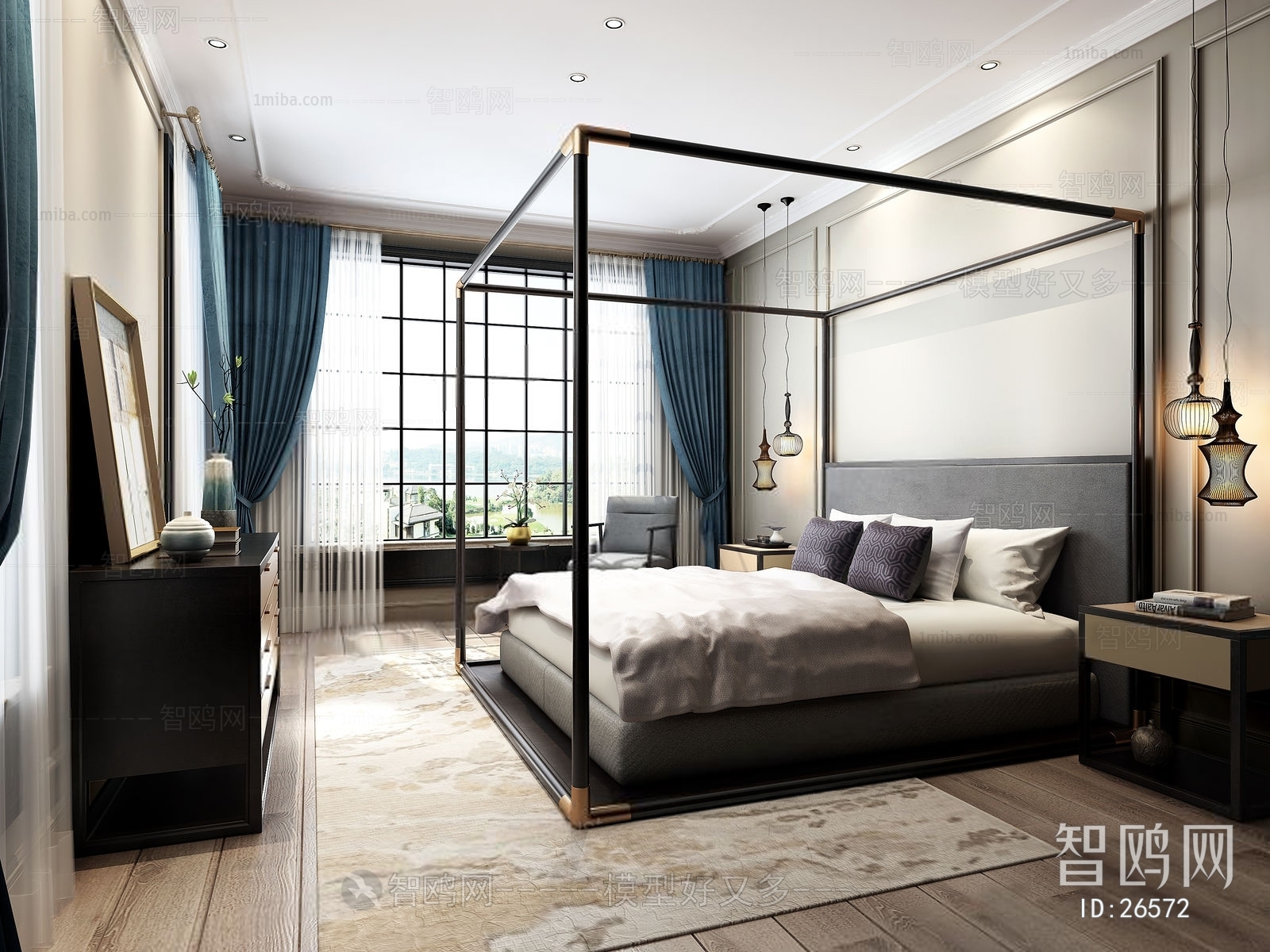 New Chinese Style Bedroom