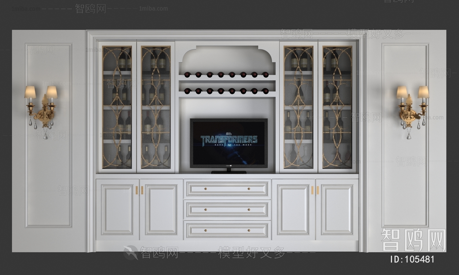 Simple European Style Wine Cabinet