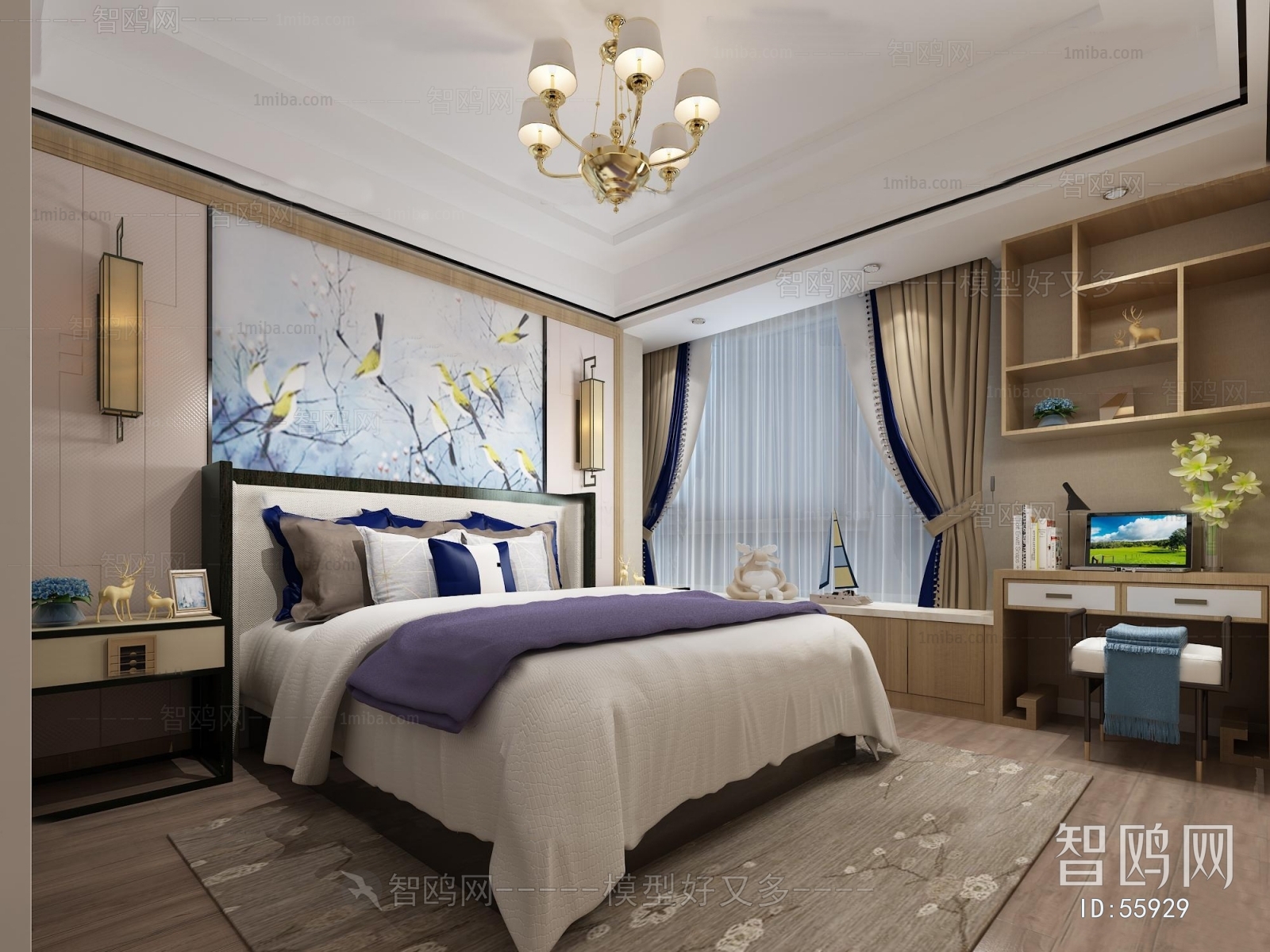 New Chinese Style Bedroom