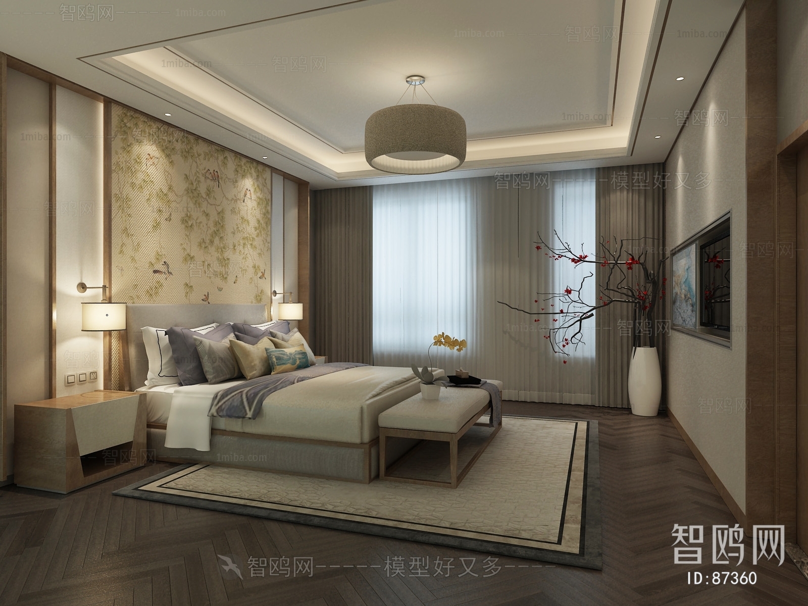 New Chinese Style Bedroom