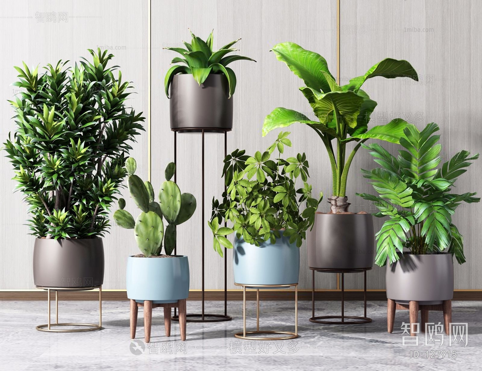 Modern Nordic Style Potted Green Plant