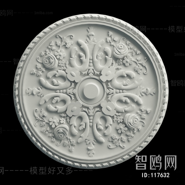 European Style Plaster Carved Top Plate