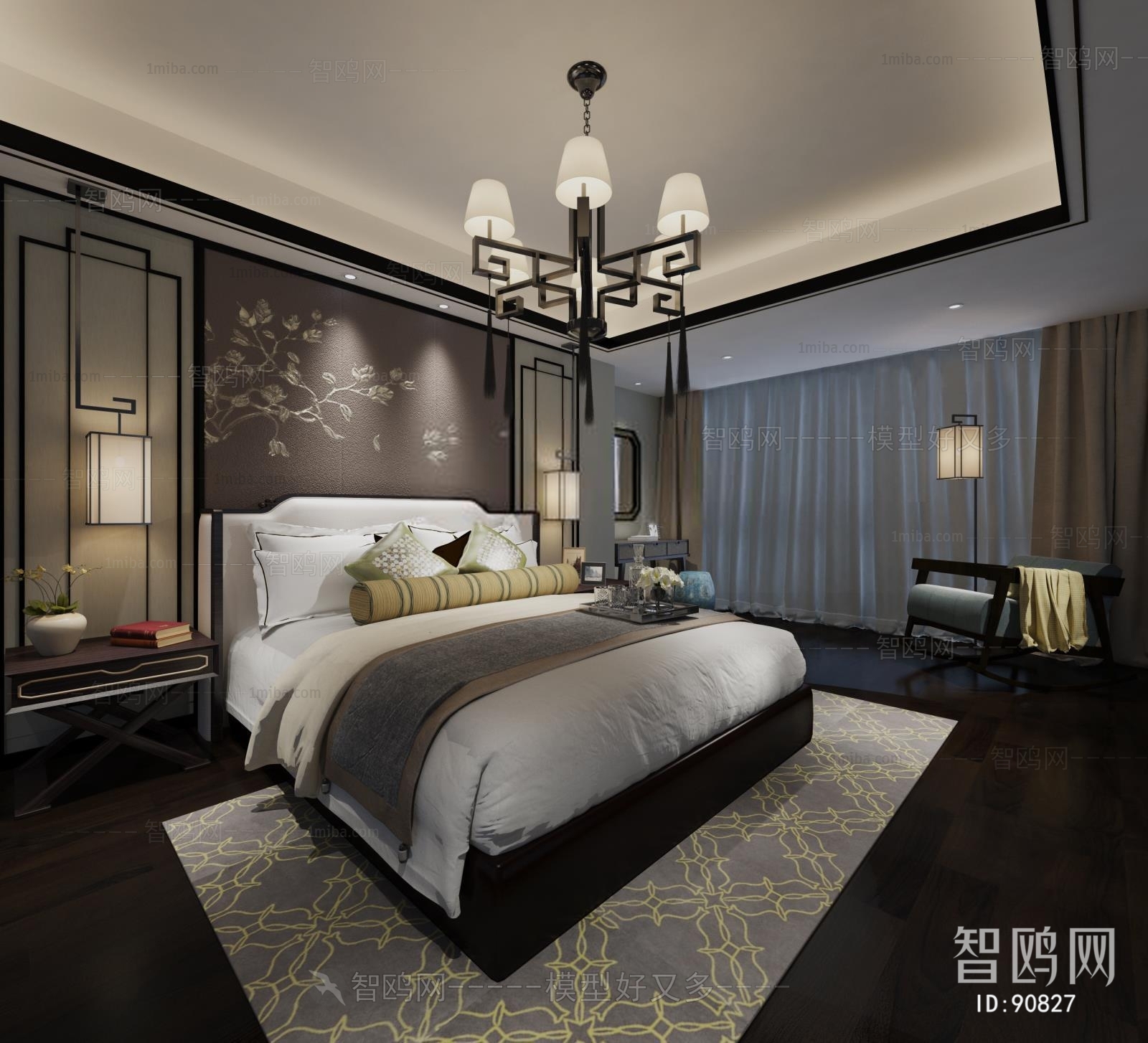 New Chinese Style Bedroom