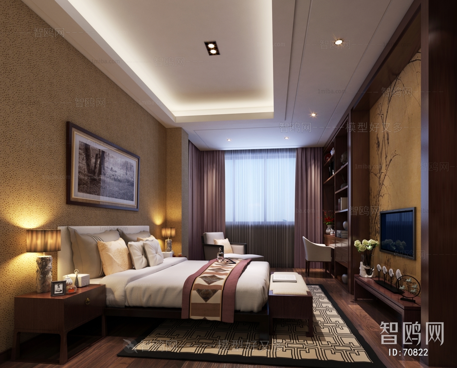 New Chinese Style Bedroom