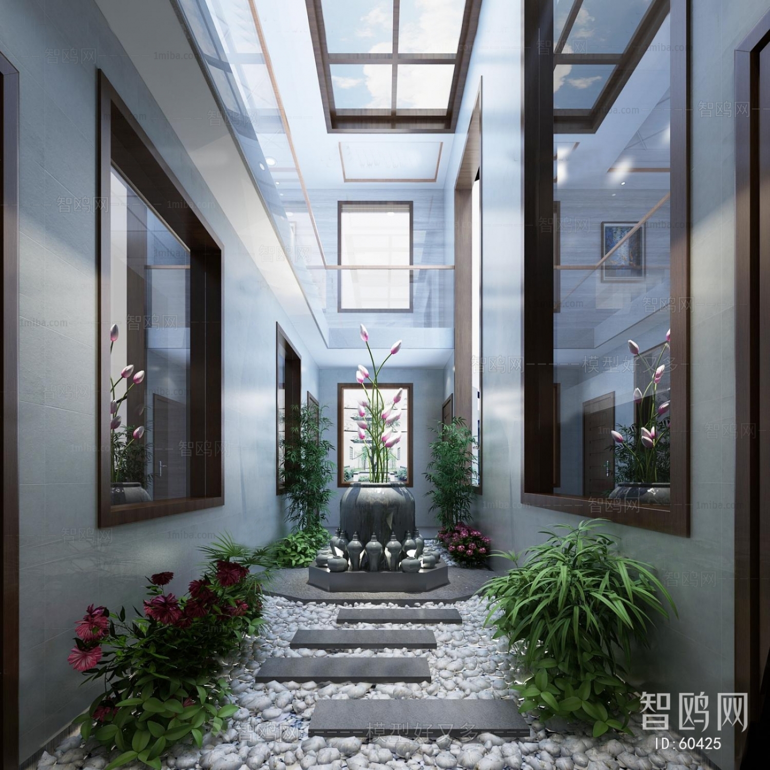 新中式天井走廊庭院/景观