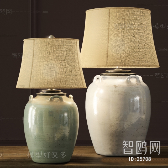Mediterranean Style New Chinese Style Table Lamp