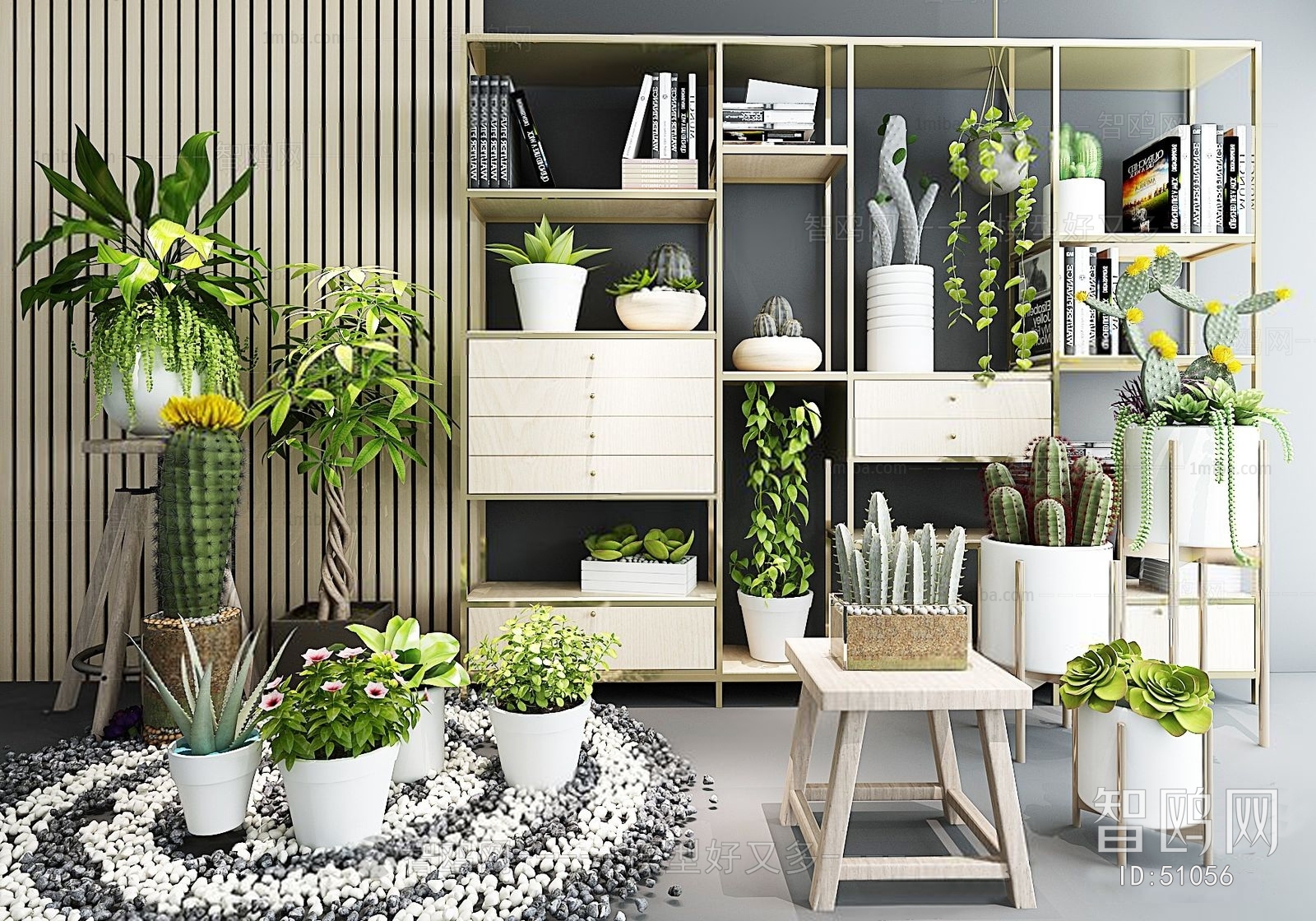 Modern Potted Green Plant