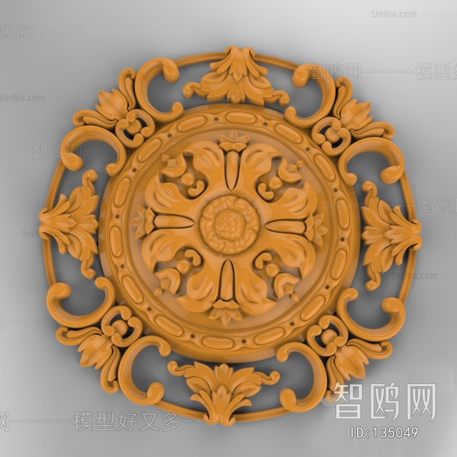 European Style Plaster Carved Top Plate