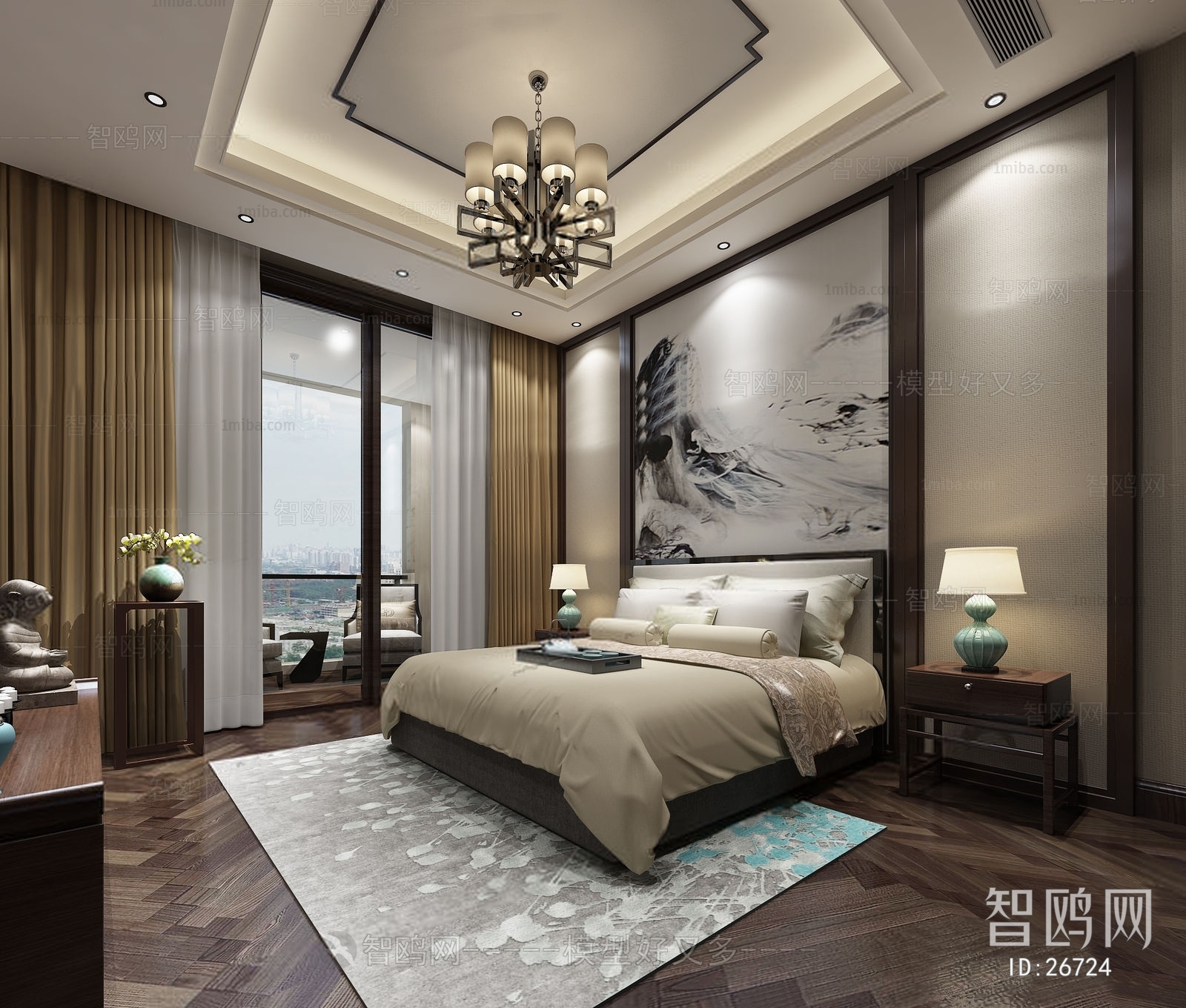 New Chinese Style Bedroom