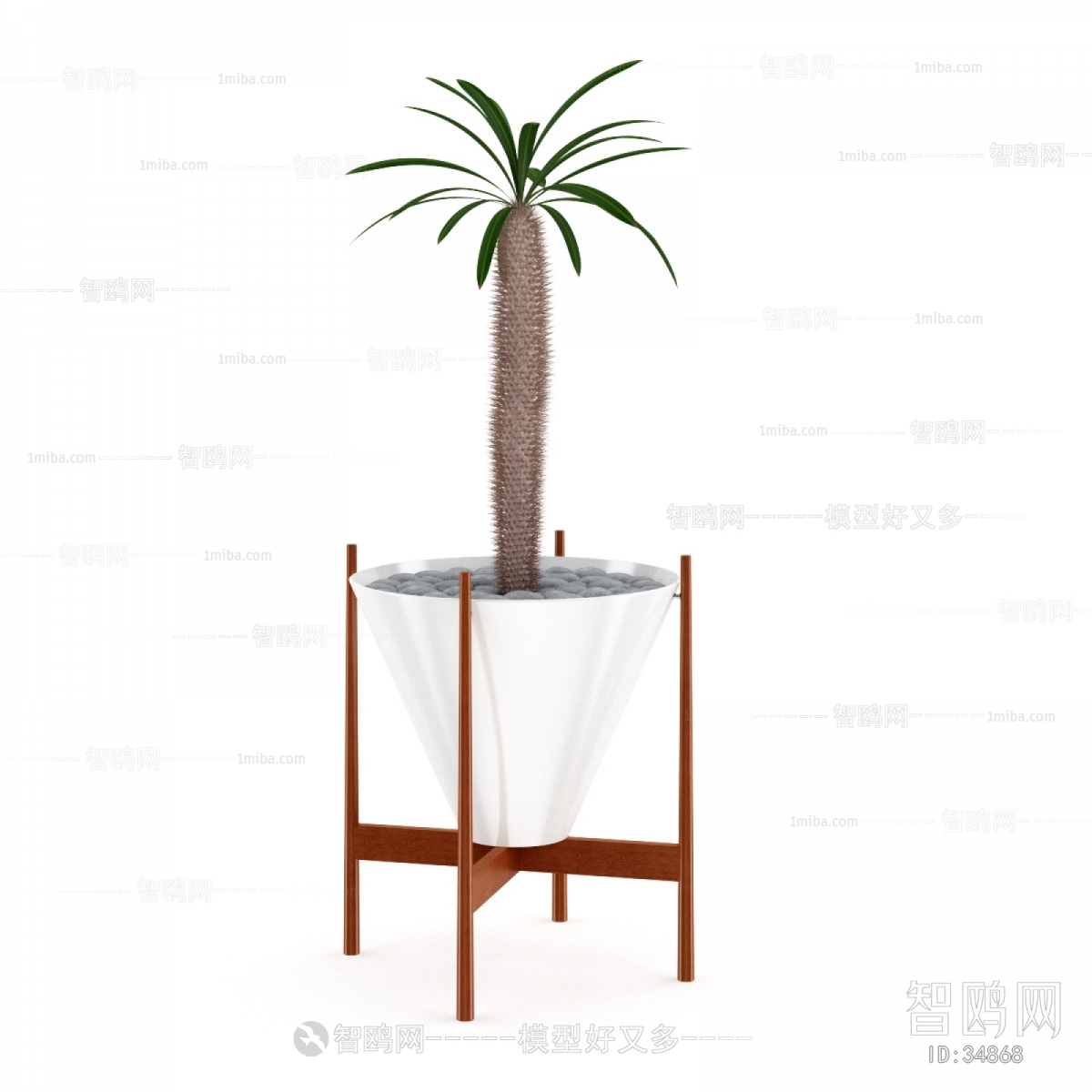 Modern Potted Green Plant