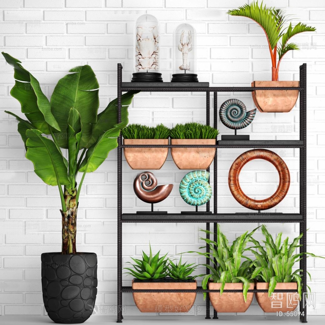 Modern Potted Green Plant