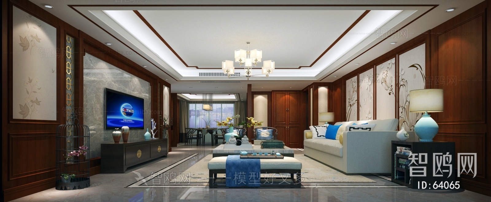 New Chinese Style A Living Room